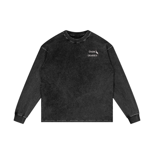 Spider Acid Wash Oversize Long Sleeve T-Shirt