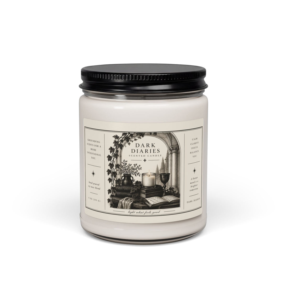 Soy Candle — "Dark Diaries" Scented 9oz Aromatic Candle