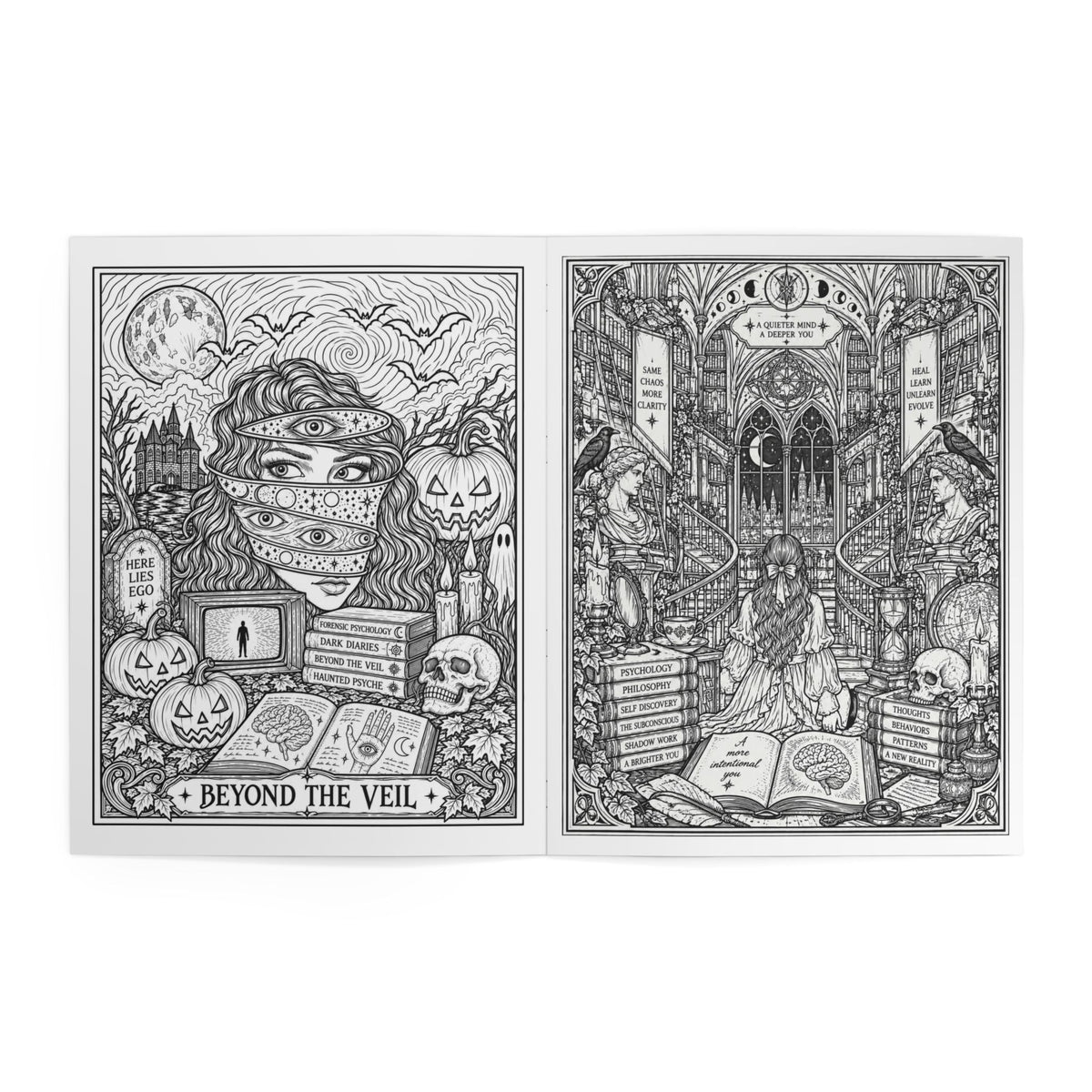 Dark Diaries Coloring Book — Gothic Art Coloring Book for Adults