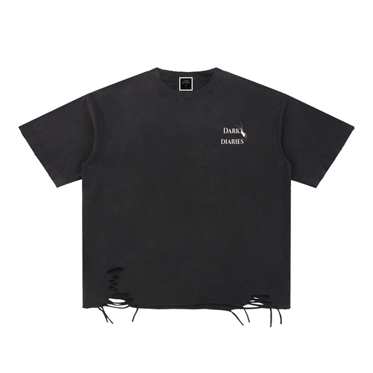 Spider Snow Washed Raw-Hem T-Shirt
