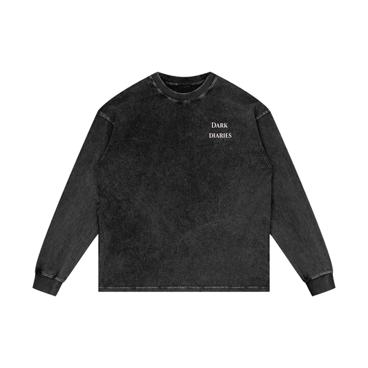 Tarot Acid Wash Oversize Long Sleeve T-Shirt