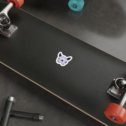 Sphynx Cat Die-Cut Sticker — Purple Two-Faced Kitty Laptop Decal