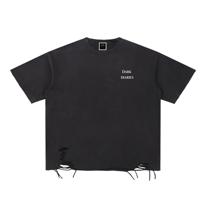 Tarot Snow Washed Raw-Hem T-Shirt