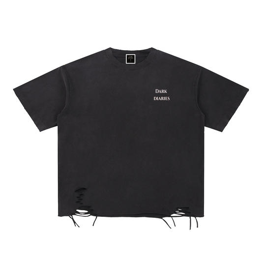 Tarot Snow Washed Raw-Hem T-Shirt