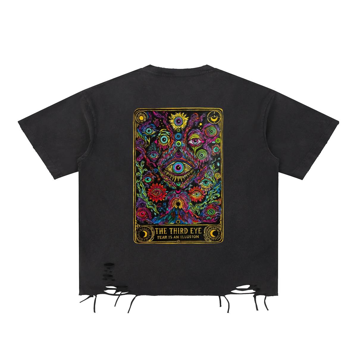 Tarot Snow Washed Raw-Hem T-Shirt