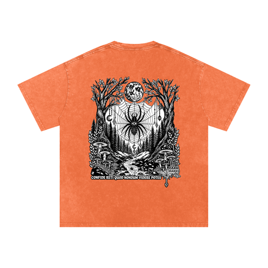 Spider Snow Washed Oversized Cotton T-Shirt